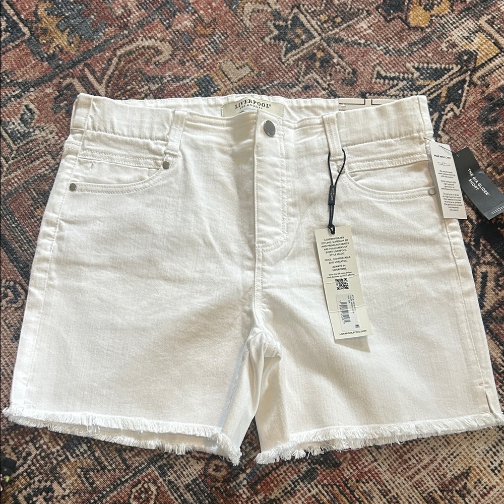 Liverpool White Jean Shorts